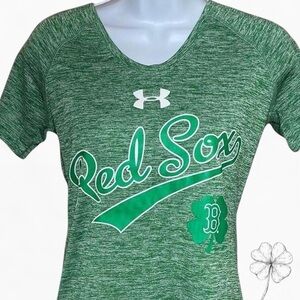 Under Armour Green Red Sox Kids Tee
